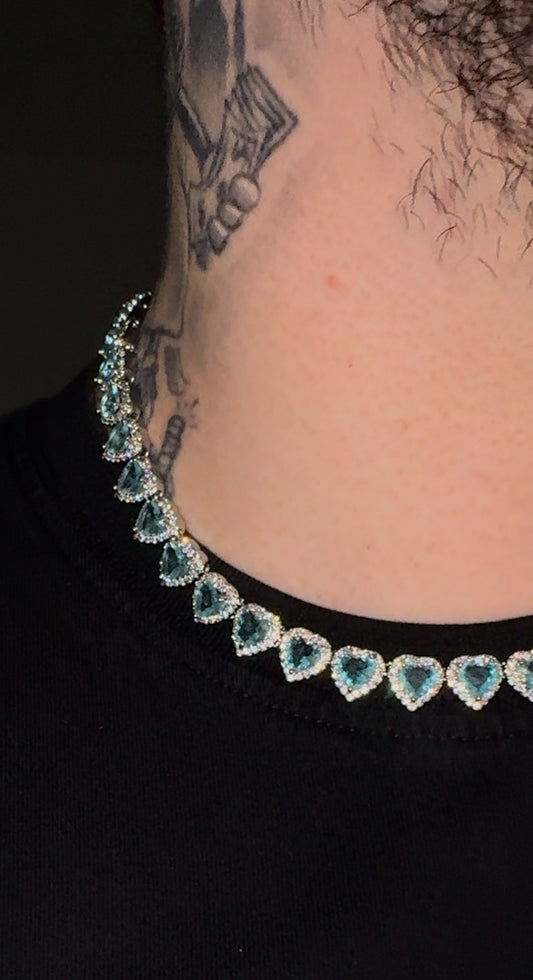 Cadena de corazones sky blue