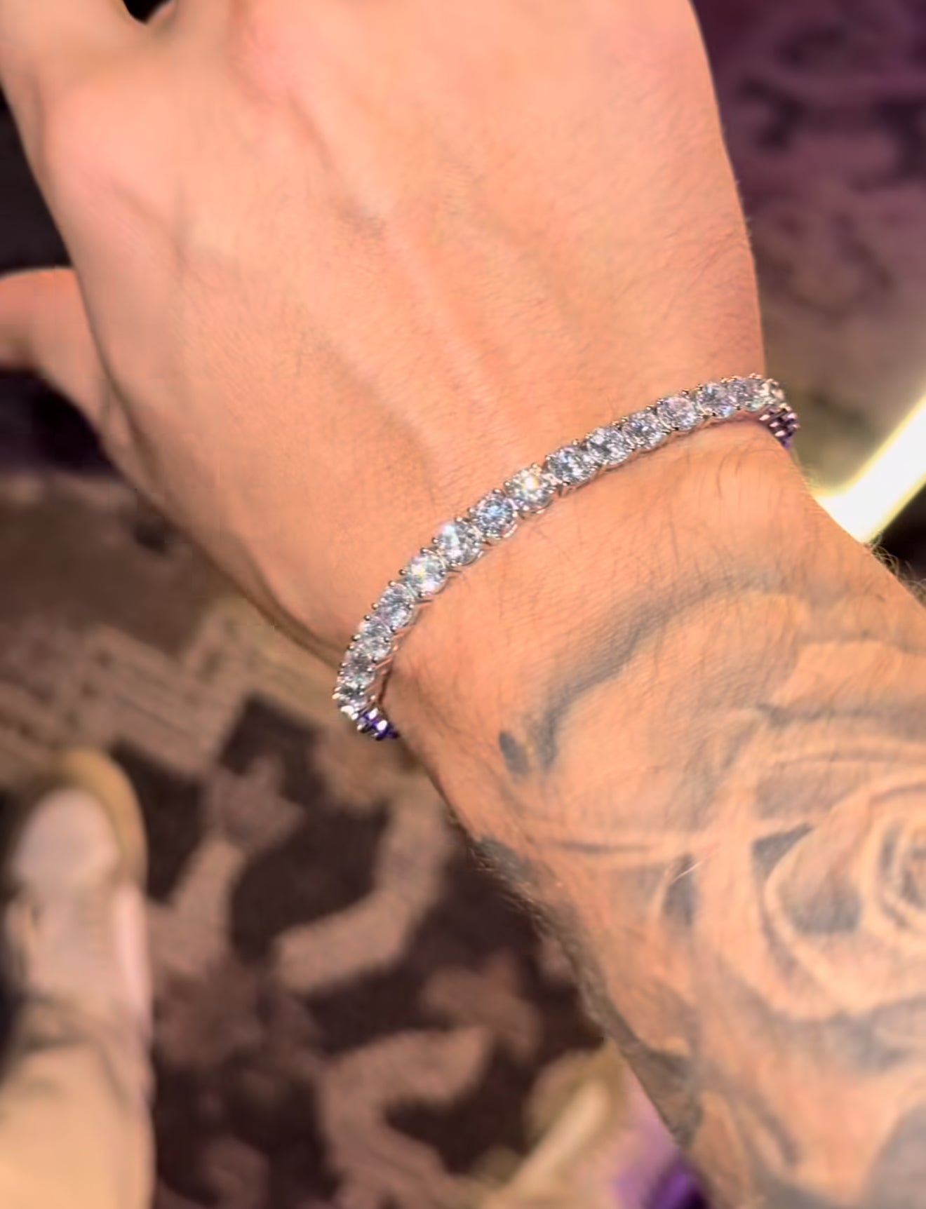 Brazalete tennis white gold full iced