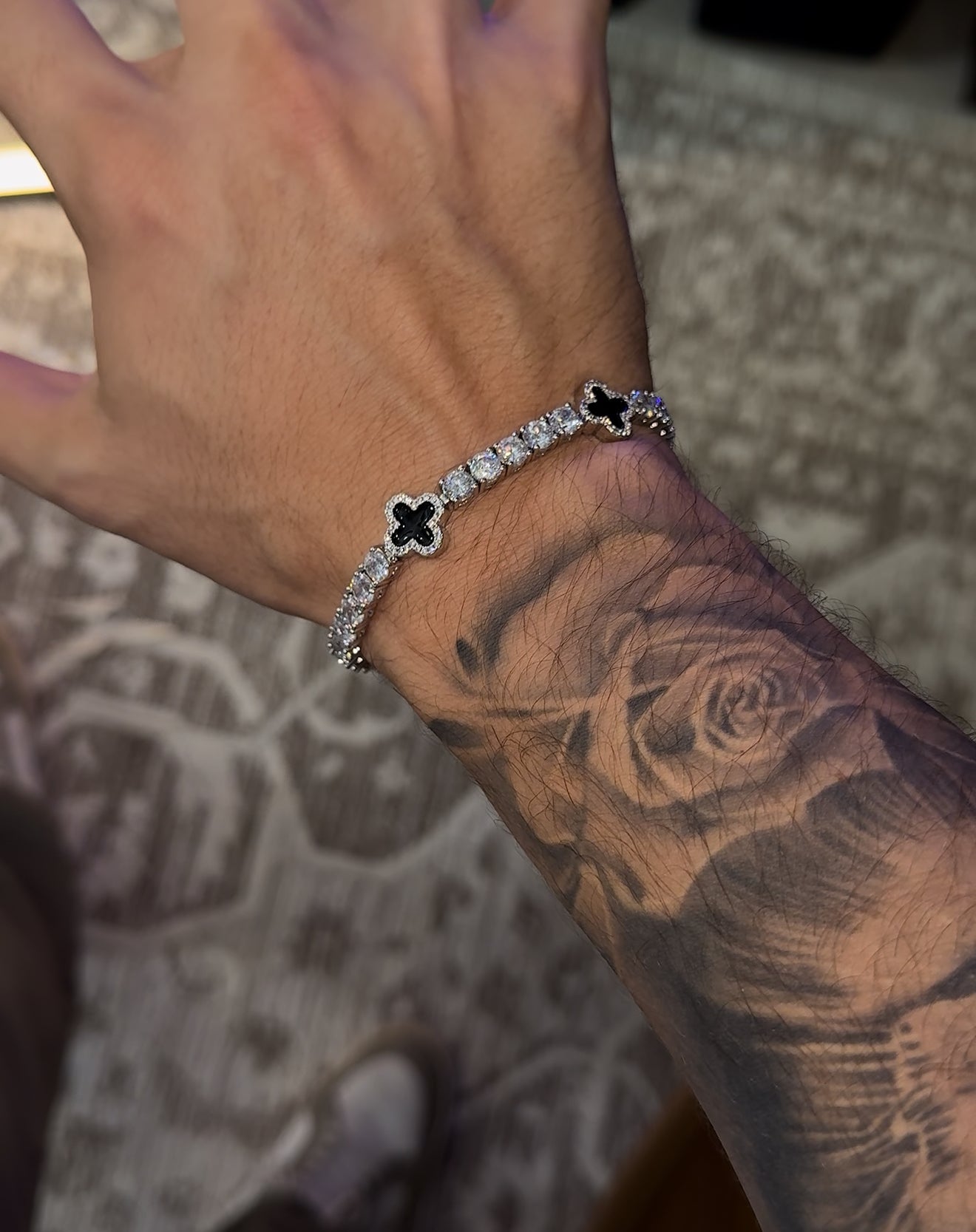 Brazalete VC. black negro full iced tennis 5 mm whitegold 18k