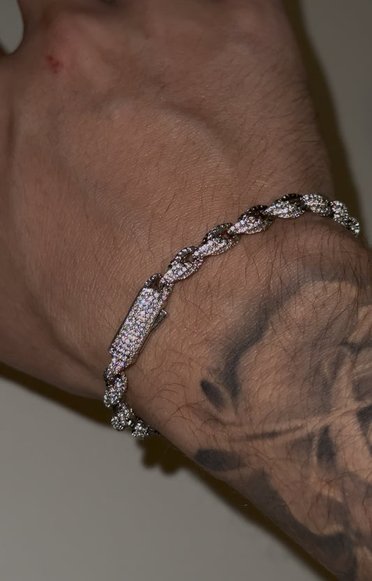 Brazalete torzal whitegold full ice