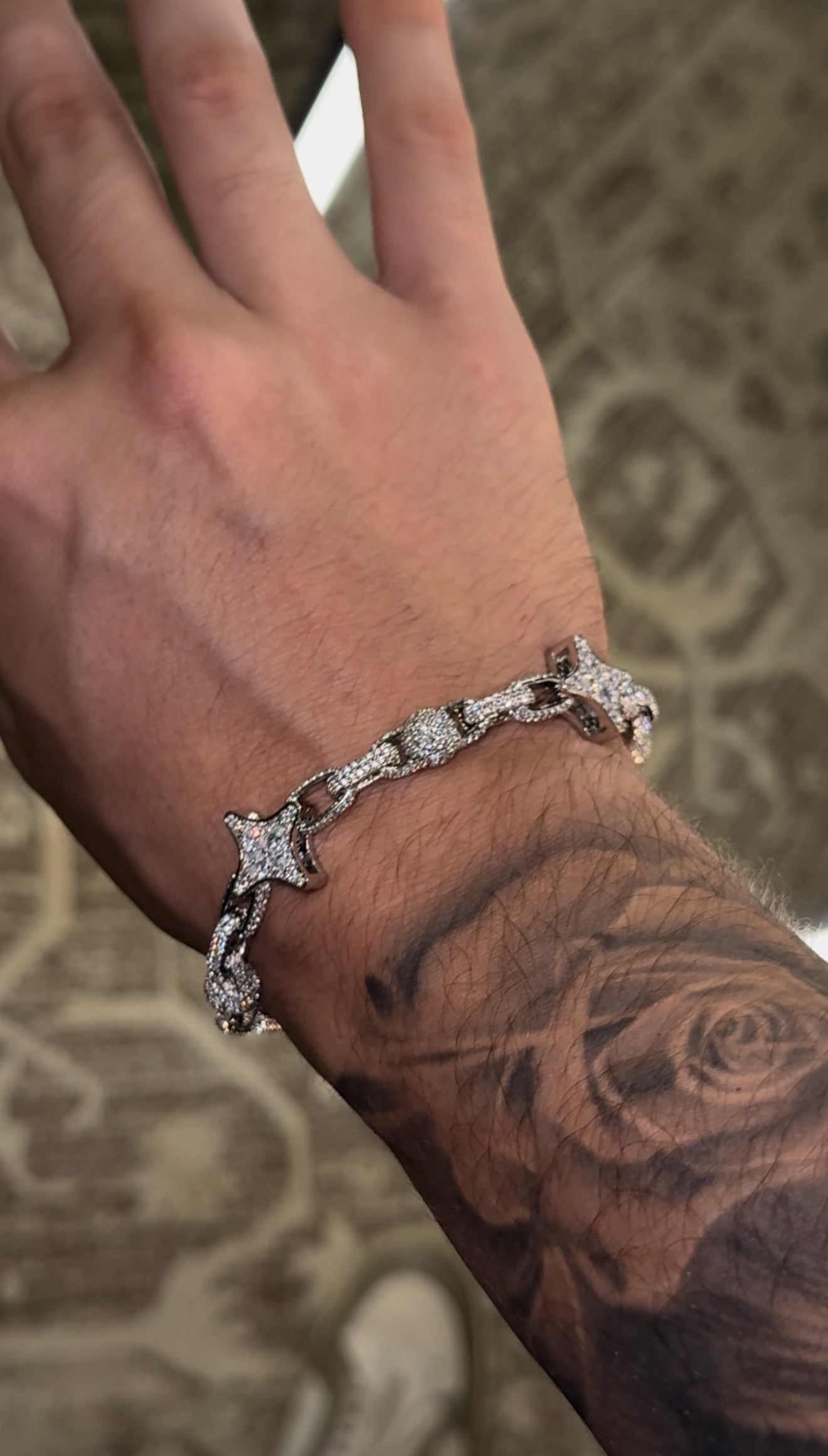 Brazalete stars full iced whitegold