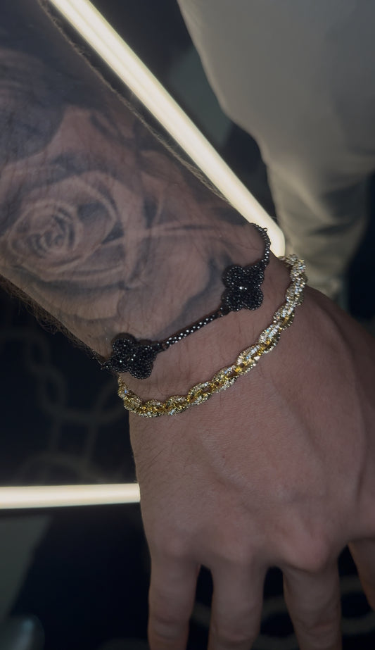 Combo dúo torzal 6 mm y brazalete VC black