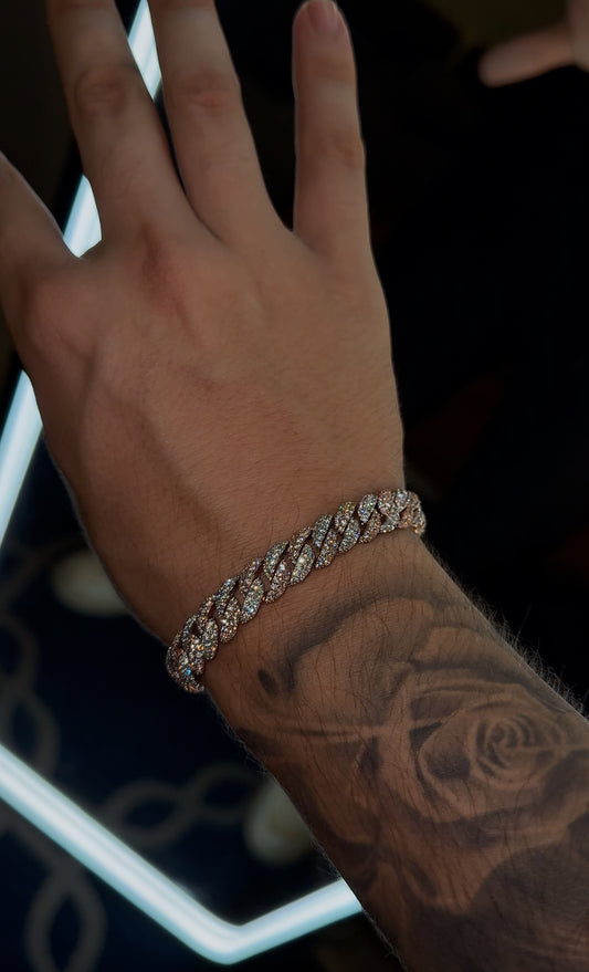 Brazalete bicolor rose and white 10 mm miami link
