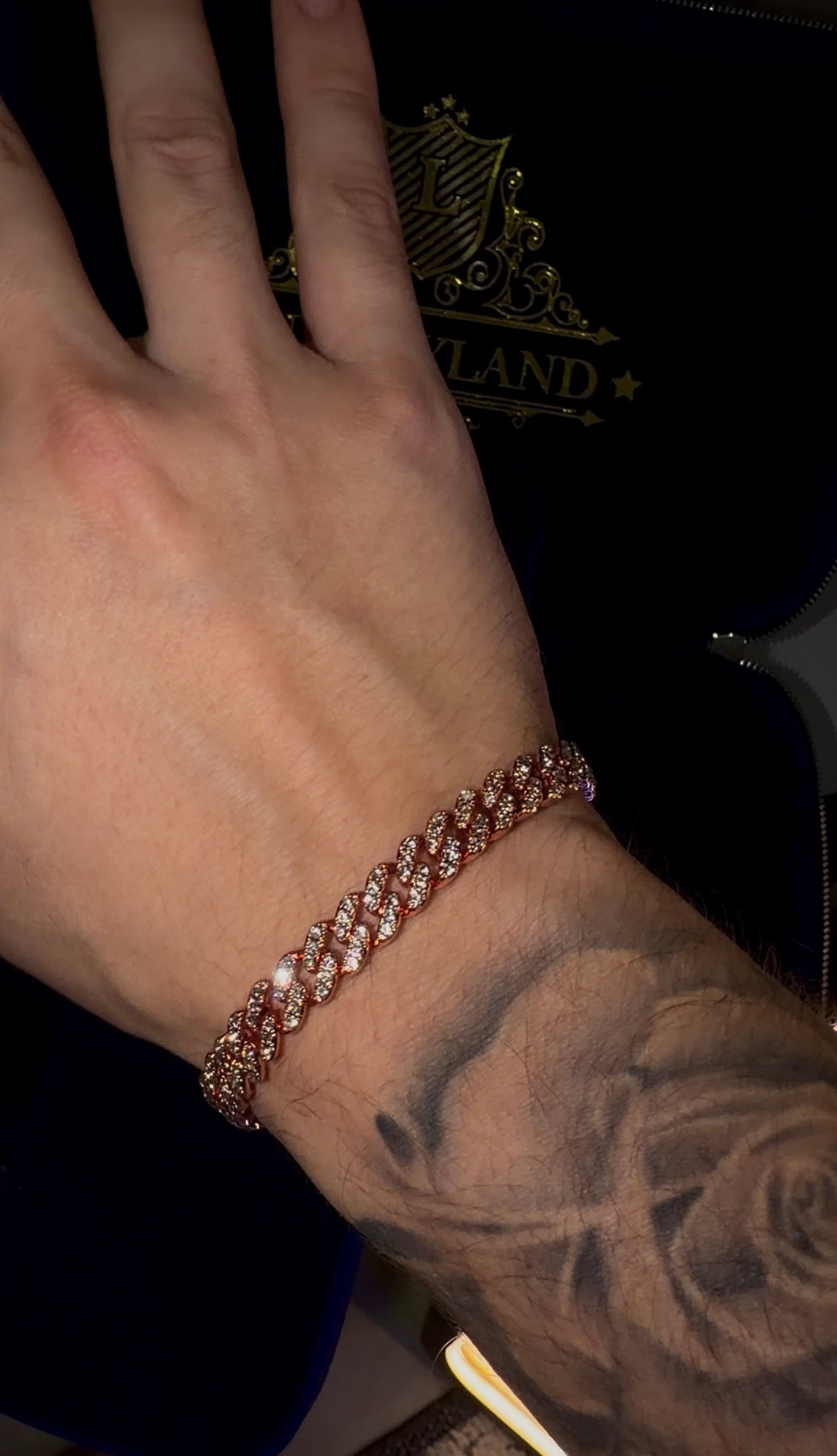 Brazalete en promo de san Valentín rose gold cuban 6 mm