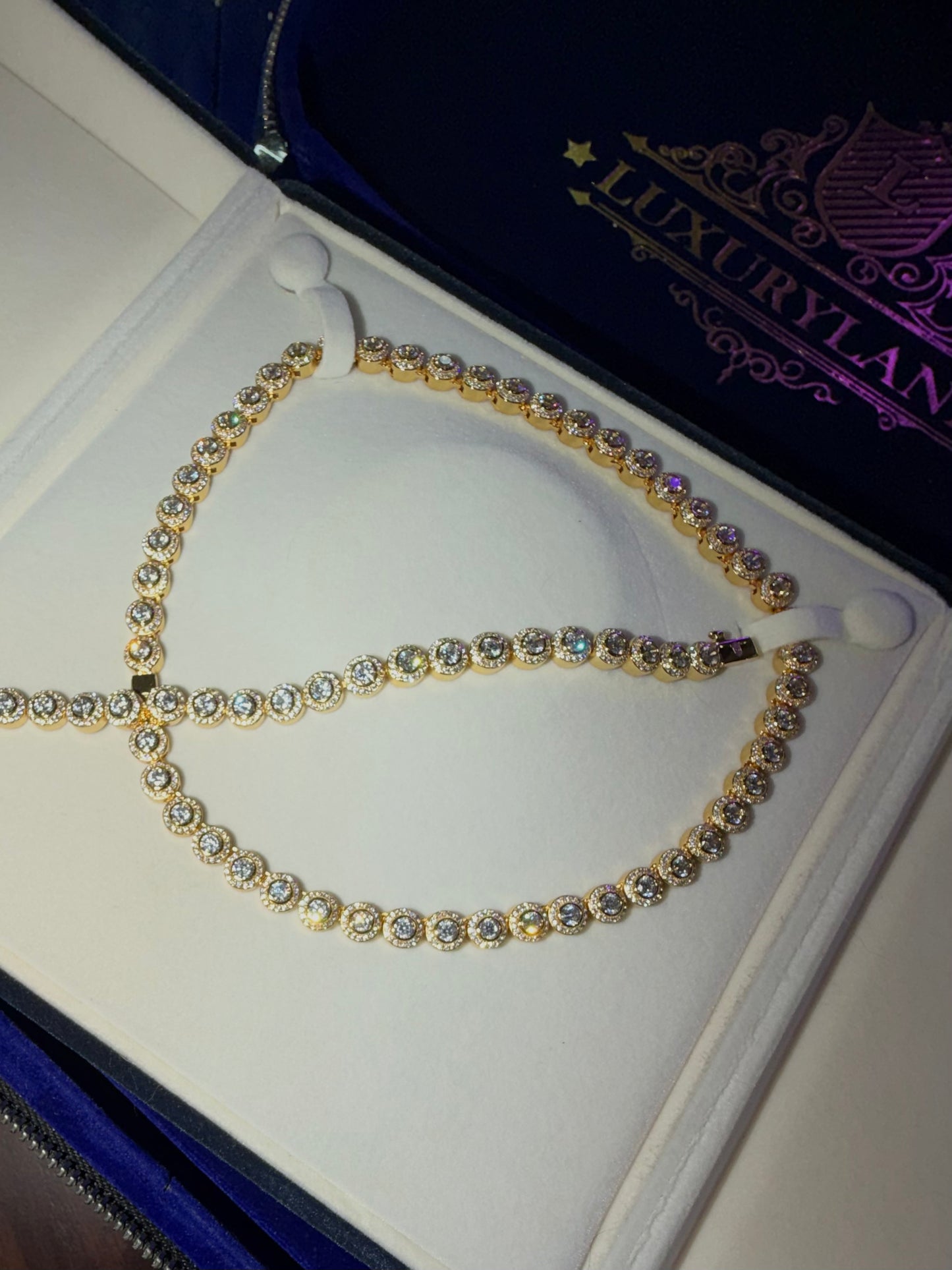 Cadena y brazalete circle tennis para dama circonita cubica (CZ) white gold plated 18k DAMA (copia)