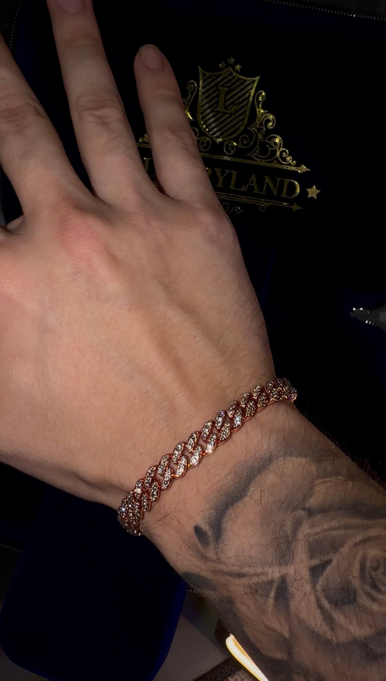 Brazalete en promo de san Valentín rose gold cuban 6 mm