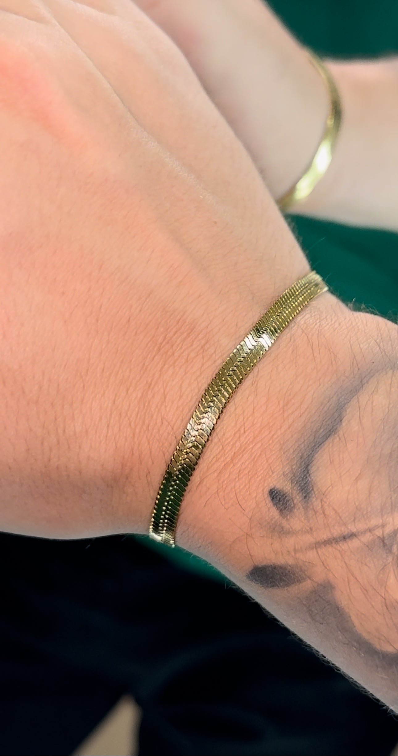 Brazalete panza de serpiente oro laminado 18k 5 mm