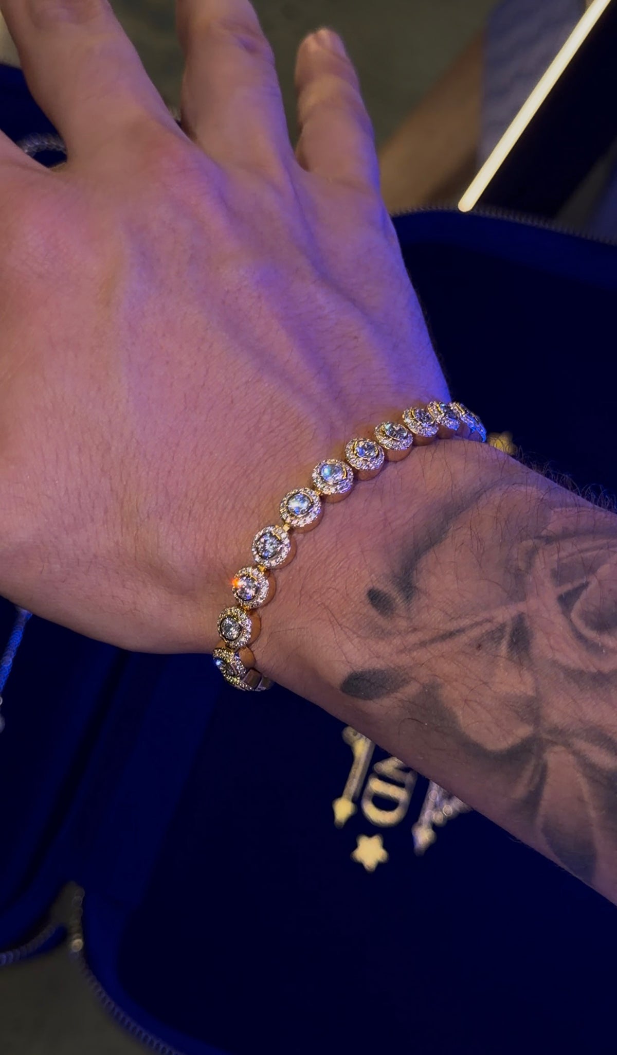 Circle tennis bracelet golden 18k plated