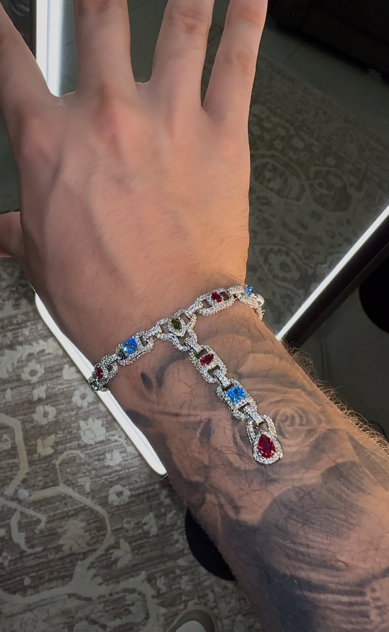 GANT BRACELET MULTI-GEMSTONE whitegold plated