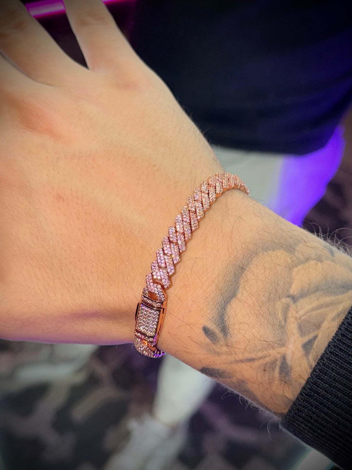 Brazalete 8 mm rose gold laminado en 18 k