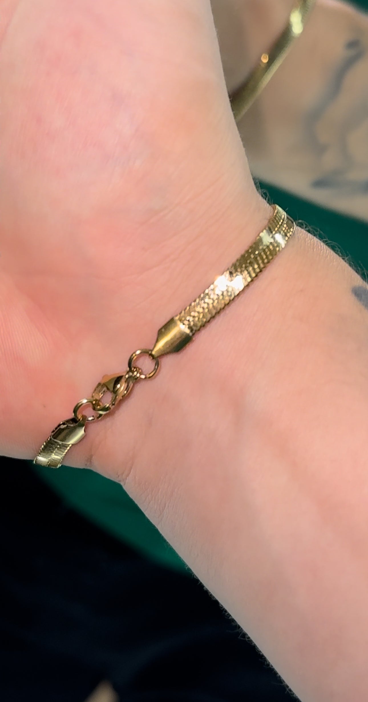 Brazalete panza de serpiente oro laminado 18k 5 mm