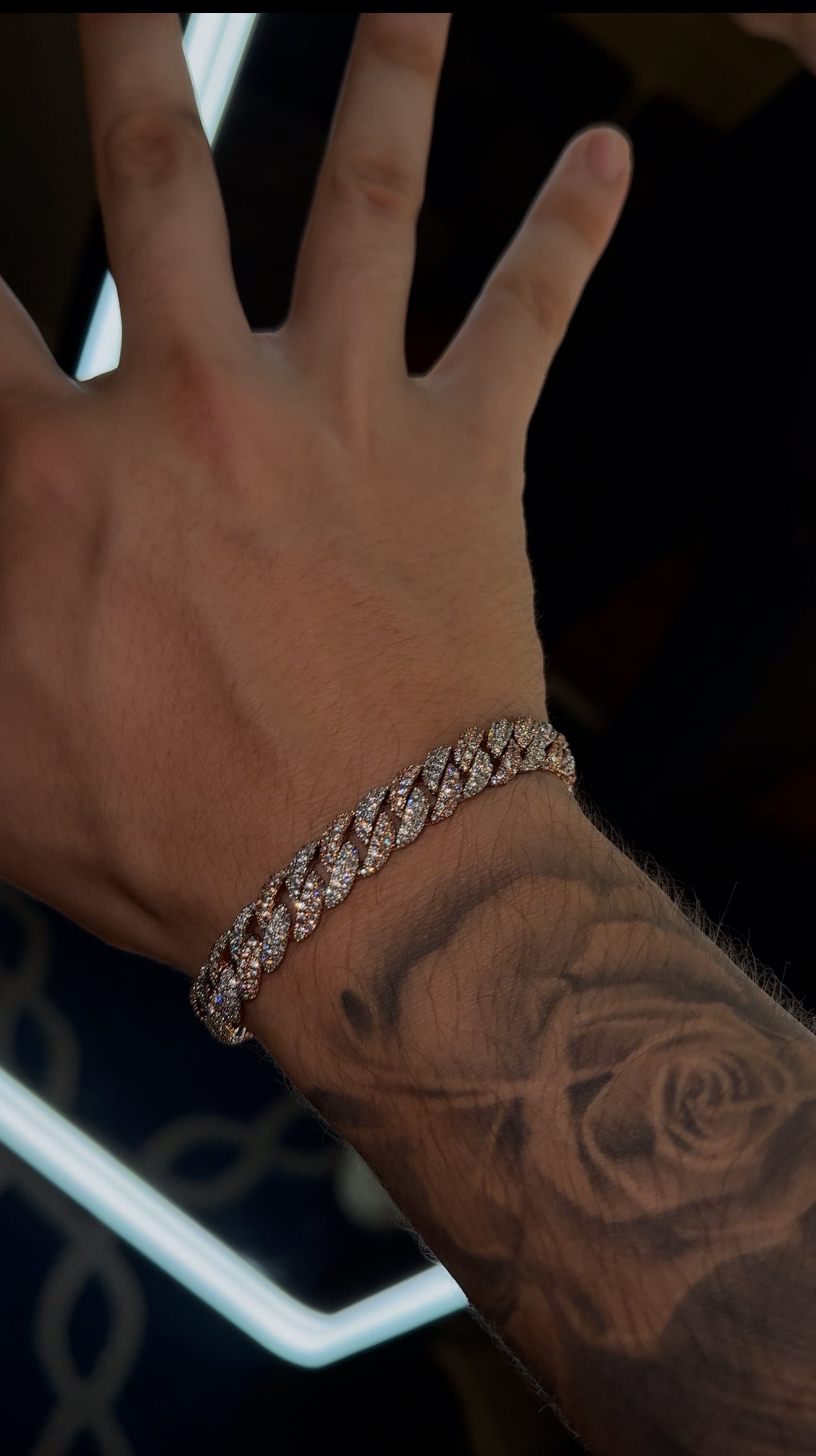 Brazalete bicolor rose and white 10 mm miami link