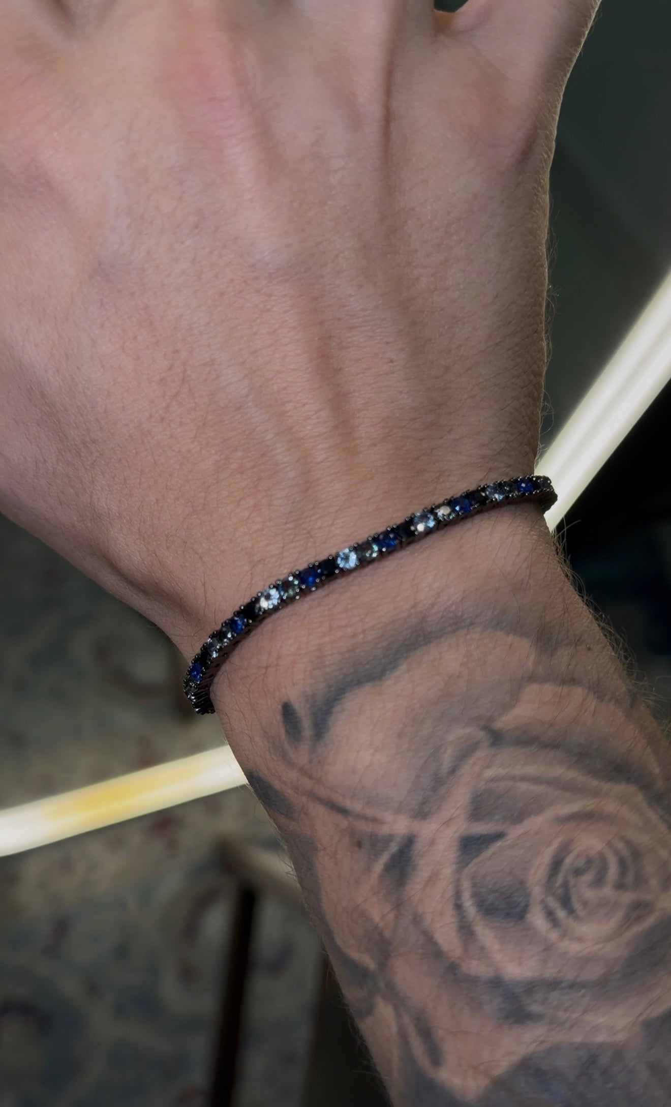Brazalete tennis 3 mm Multi colors sparks black