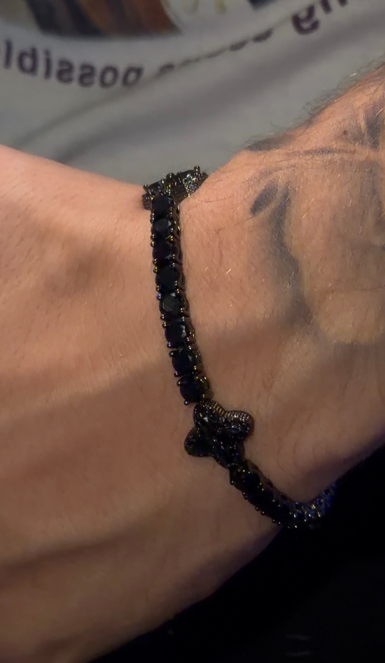 Brazalete VC. black tennis 4 mm link full iced