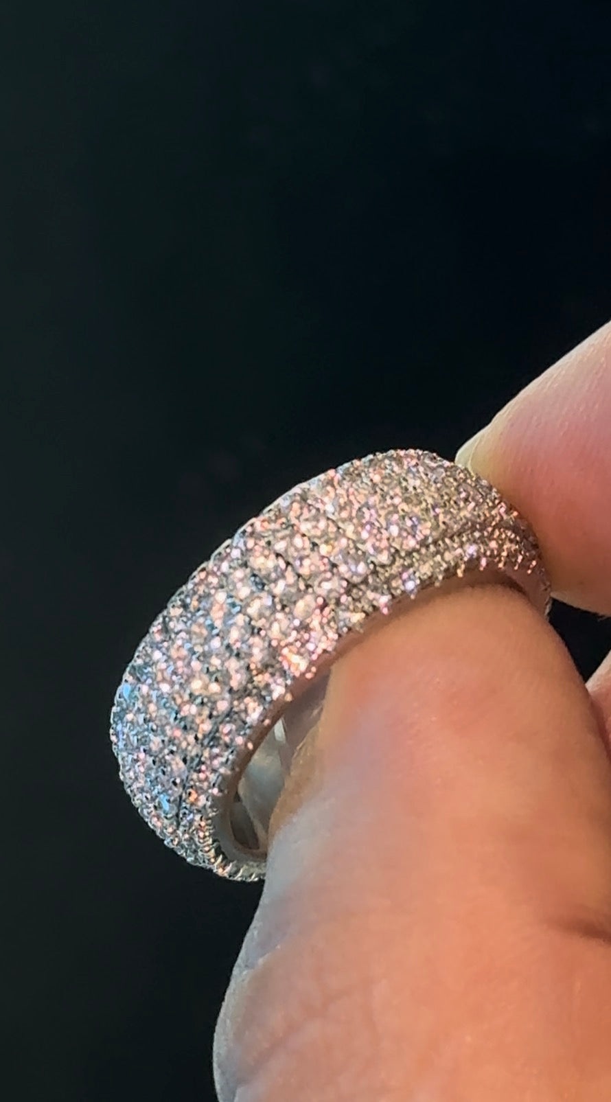 Whitegold Anillo ful iced 9 mm single