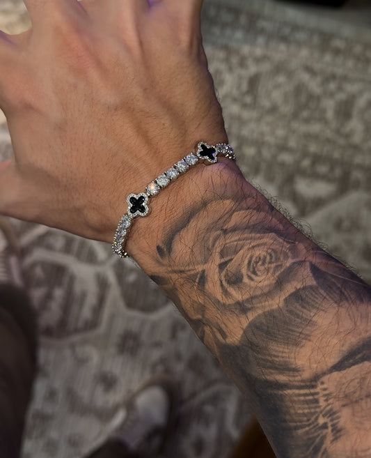 Brazalete VC. black negro full iced tennis 5 mm whitegold 18k