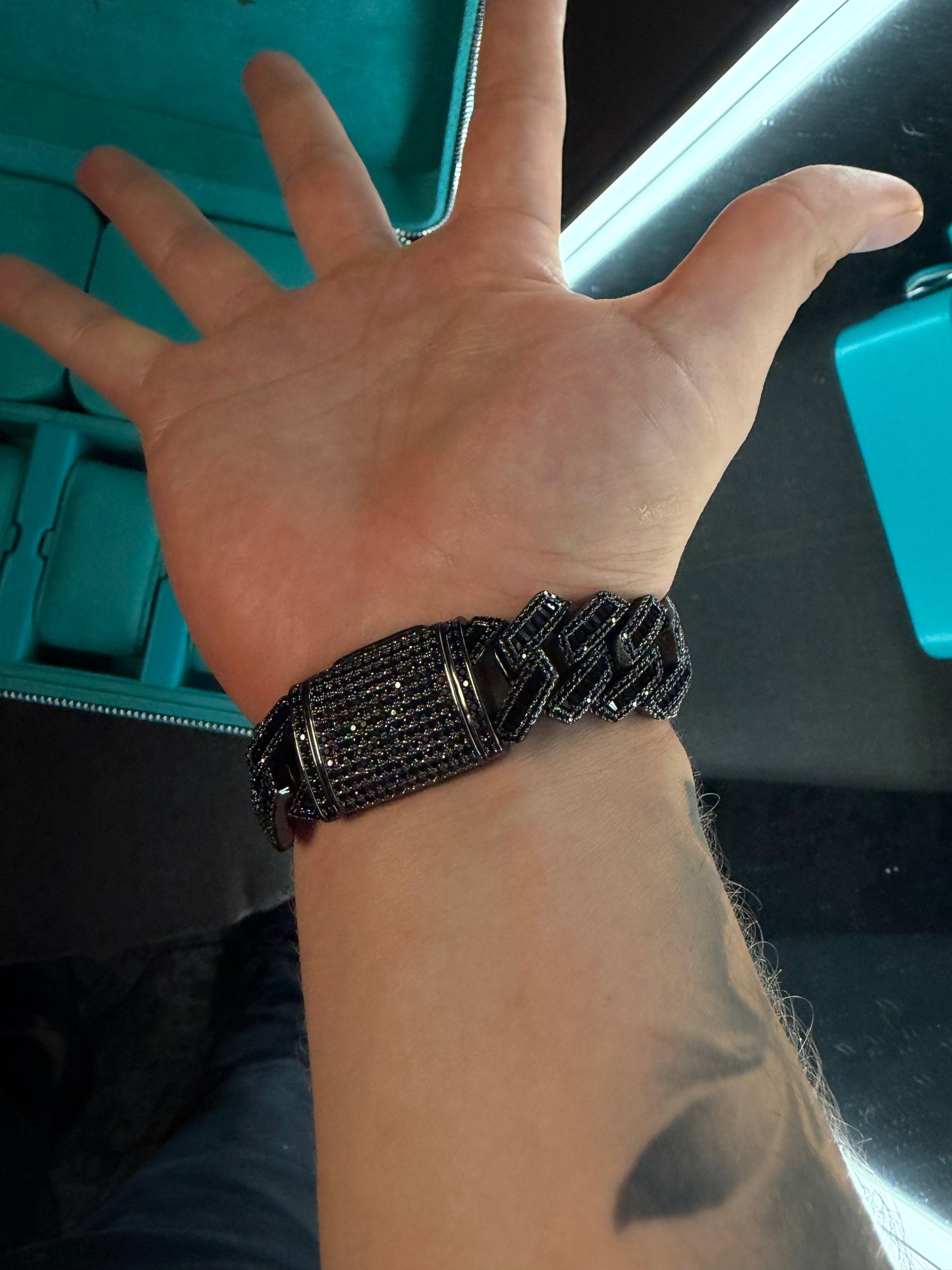 BRAZALETE PRONG BAGUETTE LINK 20 mm black