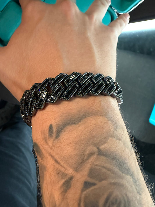 BRAZALETE PRONG BAGUETTE LINK 20 mm black