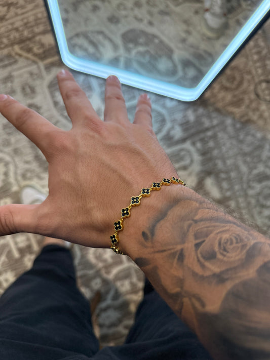 Brazalete VC FULL ICED GOLDEN and black PLATED mini