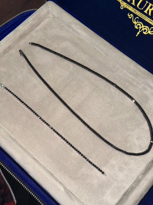 Cadena y brazalete black tennis 3mm