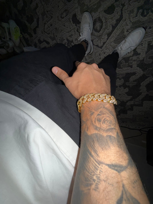 Brazalete baguette circle cuban link box clasp