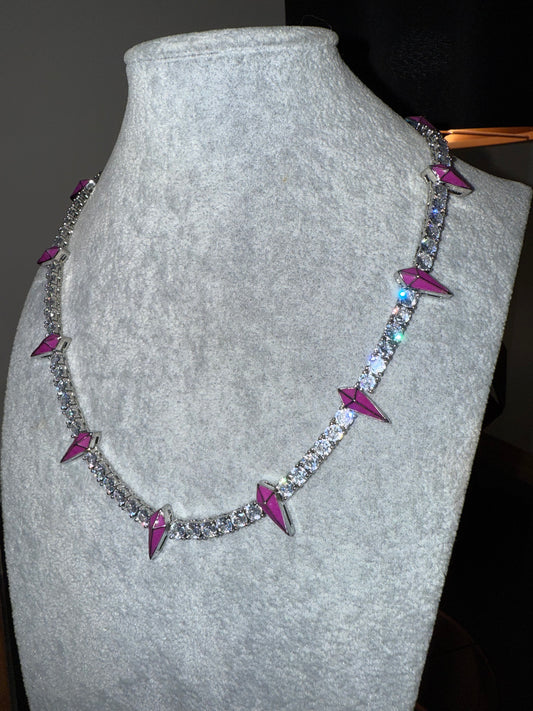 Cadena black Panther full iced 5 ‘mm 50 cm purple  plated 18k