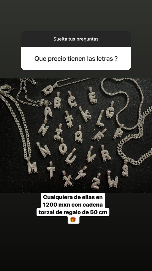 Promoción de letra con cadena torzal de regalo