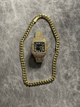Cargar imagen en el visor de la galería, Square cartier type reloj golden &amp; black full ice
